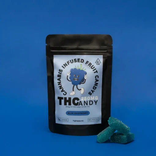 THCandy Blue Raspberry 250 mg konopné žvýkačky