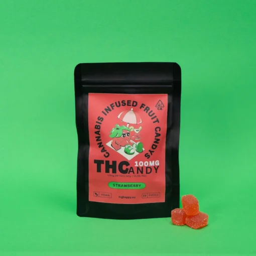 THCandy Strawberry 100mg konopné žvýkačky